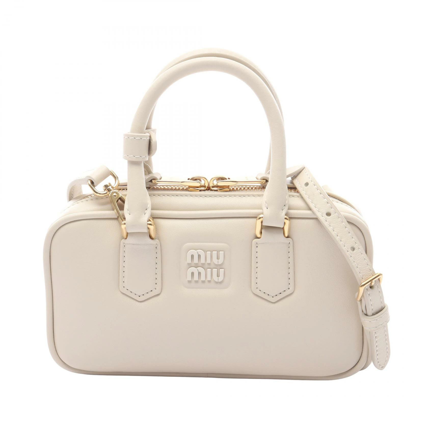 Miu Miu Softy Padded Acardi Bag Handbag Leather White